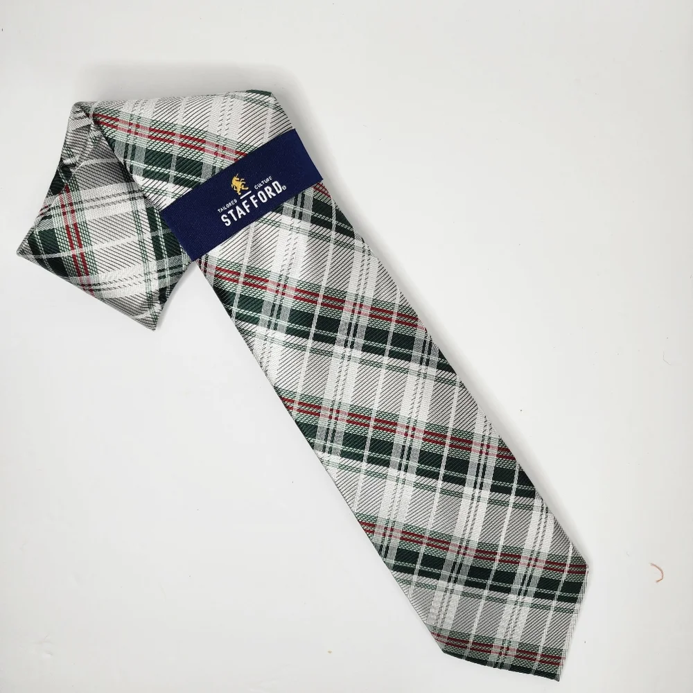 STAFFORD Multi Color Plaid Tie.